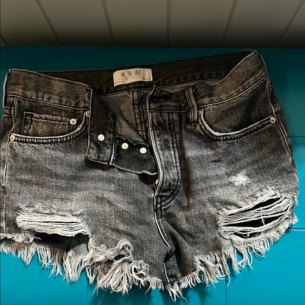 Free people Black Denim Shorts